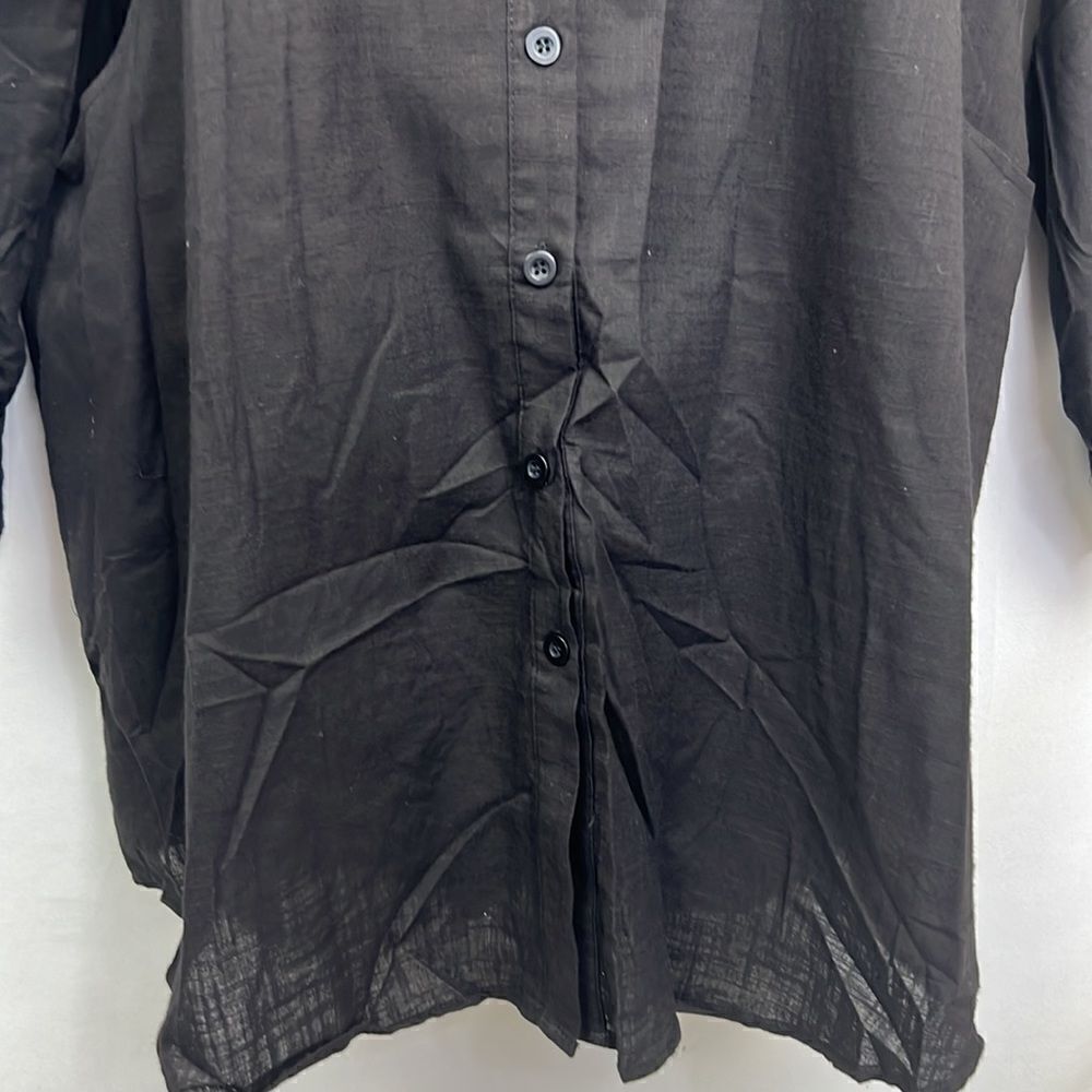 Hotouch black linen shirt dress coverup NWT size XXXL - Picture 4 of 12